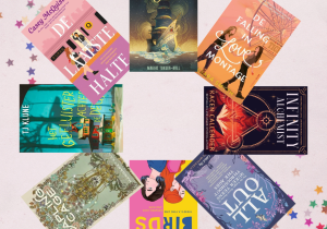 De covers van 8 queer boeken in een cirkel.