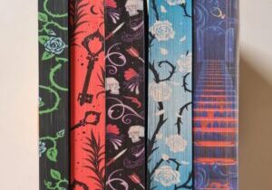 5 boeken met bedrukte boekblokken.