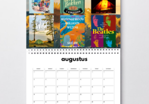 Kalender van augustus 2026 met daarop de zes in deze maand gelezen boeken.